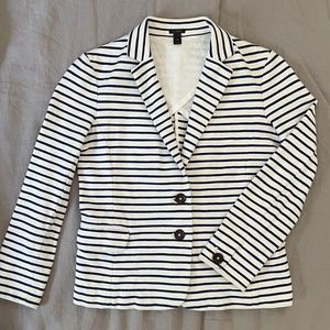 J. Crew Maritime Blazer Blue Stripe Stretch Cotton
